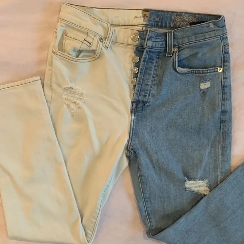 7 for all Mankind Josefina Two-toned High Waisted Jeans Size 25